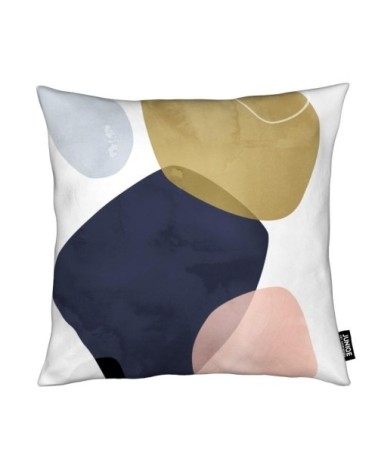 Coussin en microfibre en blanc & bleu 30x30