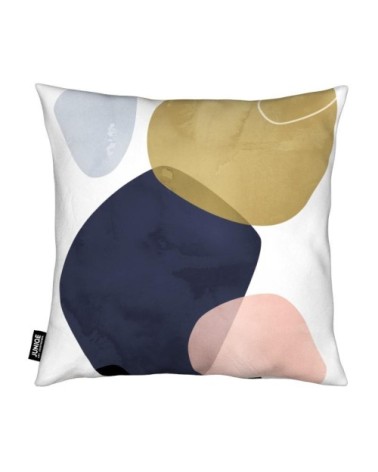 Coussin en microfibre en blanc & bleu 30x30