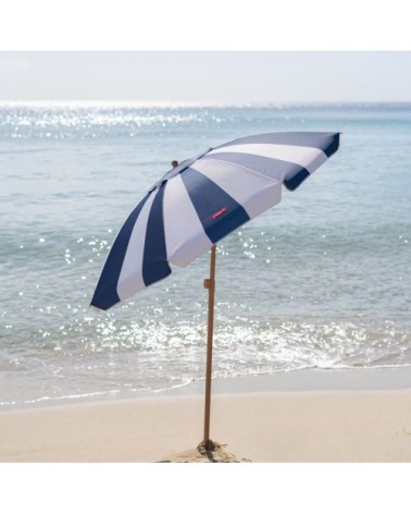 Parasol plage inclinable UPF50+ polyester bleu