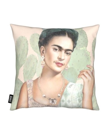 Coussin en microfibre en blanc ivoire & vert 30x30