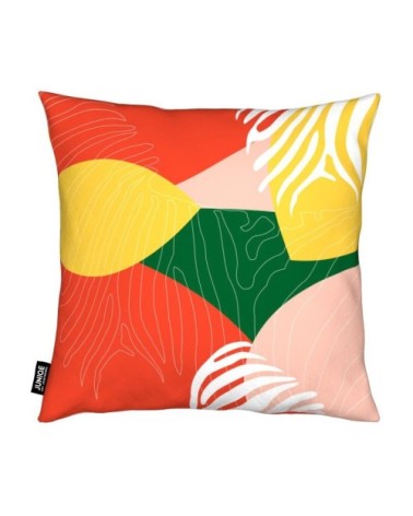 Coussin en microfibre en jaune & rouge 30x30