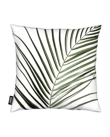Coussin en microfibre en blanc & vert 30x30