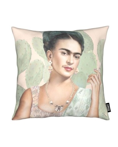 Coussin en microfibre en blanc ivoire & vert 40x40