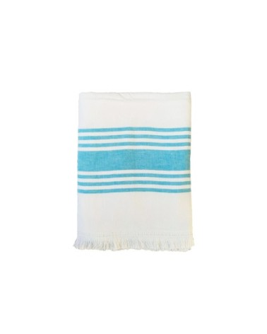 Fouta doublée éponge bleu turquoise karabuk 90x160cm