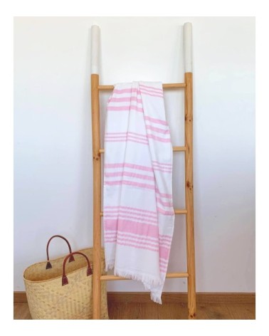 Fouta doublée éponge Rose karabuk 90x160