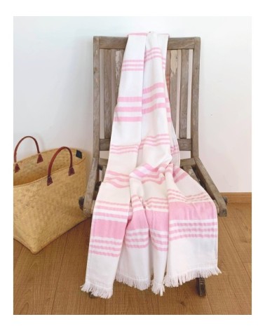 Fouta doublée éponge Rose karabuk 90x160