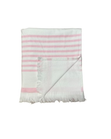 Fouta doublée éponge Rose asaga 90x160