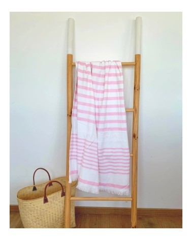 Fouta doublée éponge Rose asaga 90x160