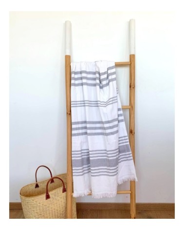 Fouta doublée éponge Grise karabuk 90x160