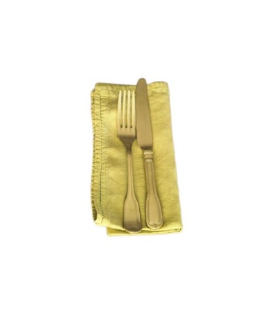 Serviette de table  Lin pur lavé  Vert Citron  45x45