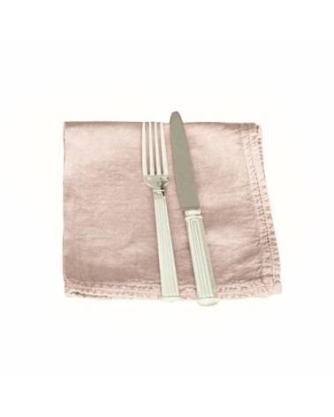 Serviette de table  lin pur lavé Rose Pâle