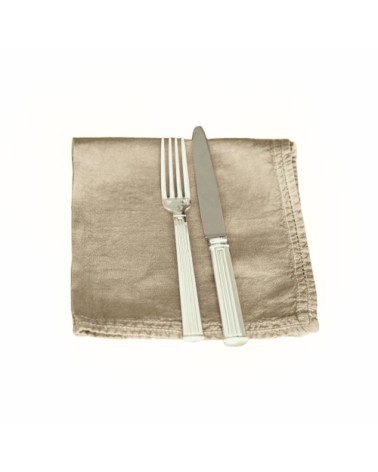 Serviette de table  Lin pur lavé  Sable  45x45