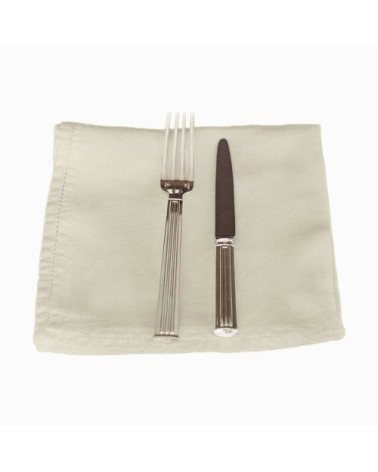 Serviette de table  Lin pur lavé  Beige  45x45