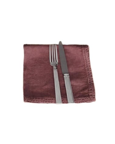 Serviette de table  Lin pur lavé  Bordeaux  45x45