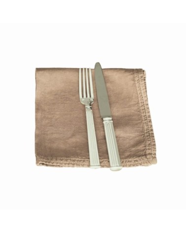 Serviette de table  Lin pur lavé  Chameau  45x45