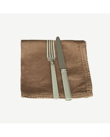 Serviette de table  Lin pur lavé  Terre Cuite  45x45