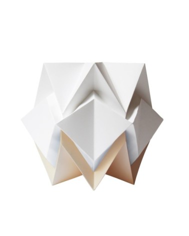 Lampe de table origami bicolore en papier taille M
