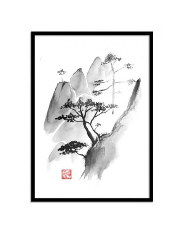 Affiche d'art avec Cadre bois noir - 50 x 70 cm