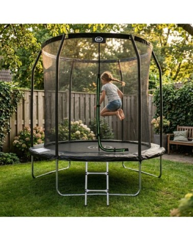 Trampoline rond avec filet ø 244 cm, échelle incluse - hors-sol