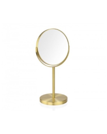 Miroir grossissant (x5) double face en métal doré D25