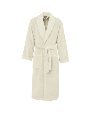 Peignoir de bain mixte col châle Ecru XL