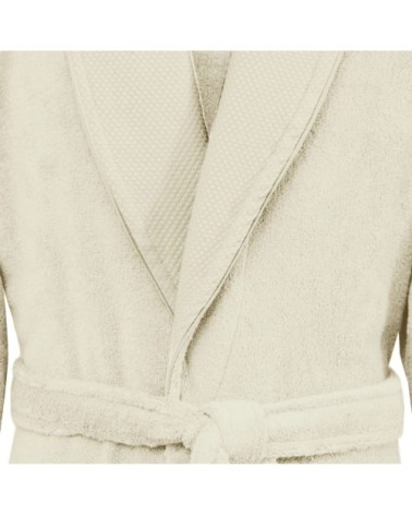 Peignoir de bain mixte col châle Ecru L
