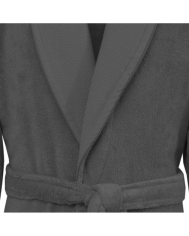 Peignoir de bain mixte col châle Anthracite S