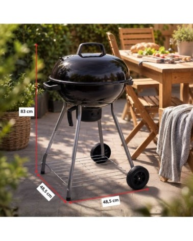 Barbecue noir acier h87xl48.5xl48.5cm