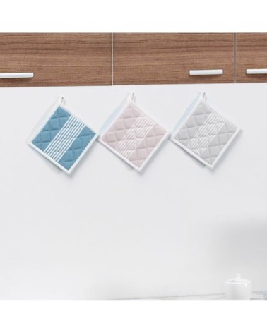 Lot de 2 maniques  bleu 20x20 cm