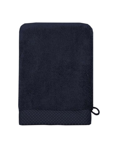 3 gants de toilette zéro twist 560gr/m²  bleu nuit 16x22 cm