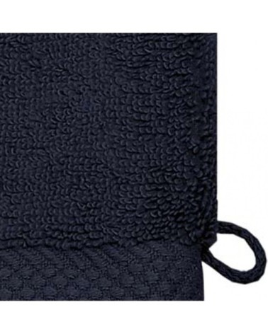 3 gants de toilette zéro twist 560gr/m²  bleu nuit 16x22 cm