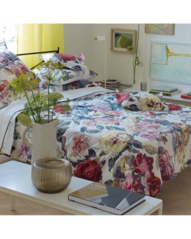 Taie d'oreiller imprimée en satin de coton multicolore 50x75