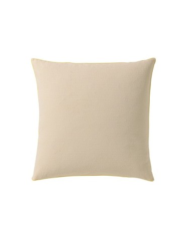 Taie d'oreiller en seersucker et percale de coton jaune 65x65
