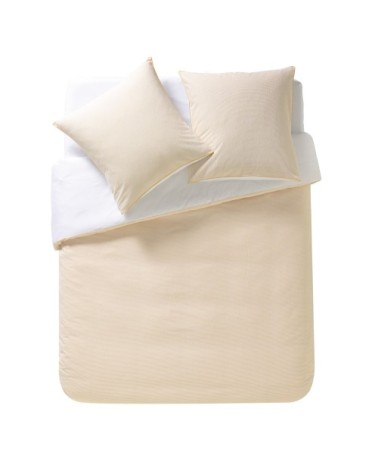 Taie d'oreiller en seersucker et percale de coton jaune 65x65