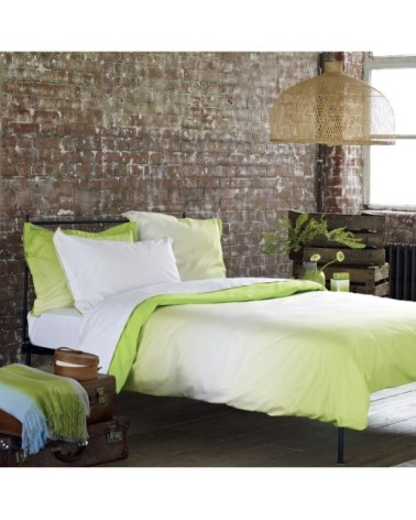 Taie d'oreiller en satin de coton Vert lime 50x75