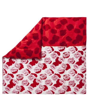Housse de couette imprimée en satin de coton rouge 140x200