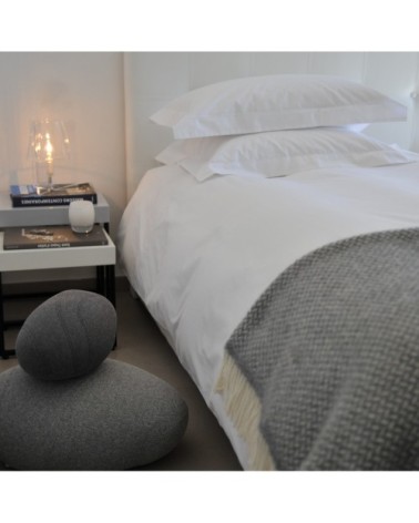 Housse de couette en percale de coton blanche 80 Fils 260X240 CM