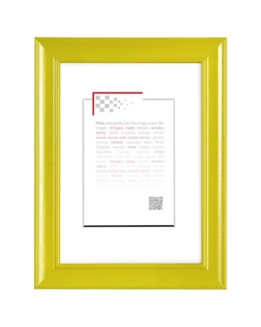 Cadre photo en bois massif jaune 18x24