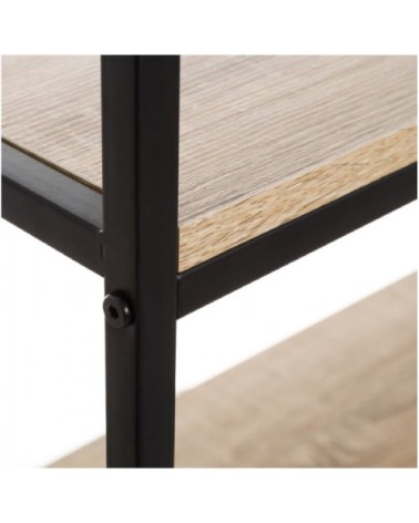 Étagère en métal noir et bois H116cm