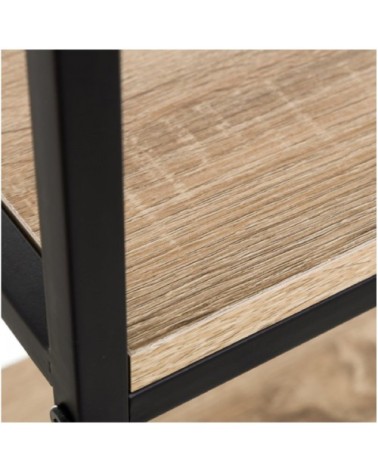 Étagère en métal noir et bois H116cm