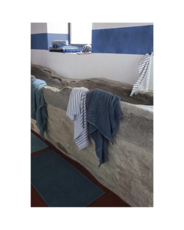 Drap de bain  en coton vert de gris 100 x 180