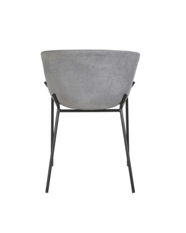 Chaise grise et métal noir