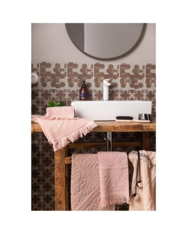 Drap de douche uni  en coton aubepine 70 x 140