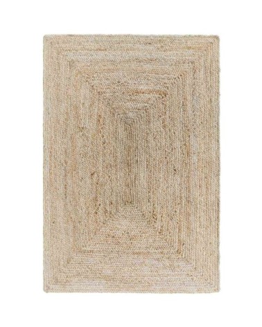 Tapis rectangulaire en jute naturel tissé main 140 x 200 cm