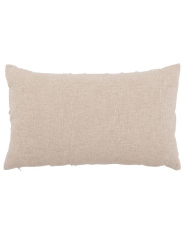 Housse de coussin en coton et lin mélangés à motif brodé crème 50x30