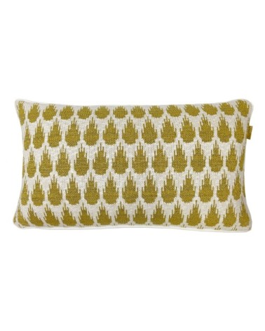 Coussin botanique tricoté d'or 35x60