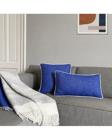 Coussin carré en laine recyclée double strass 50x50