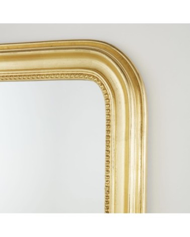 Grand miroir rectangulaire à moulures dorées, 60x160 cm