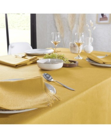 Serviette de table unie en polylin, Safran 45 x 45 cm