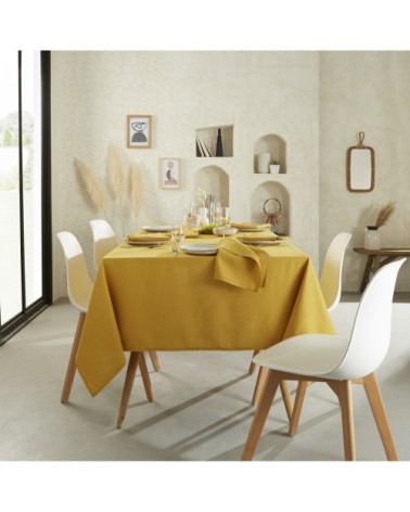 Serviette de table unie en polylin, Safran 45 x 45 cm